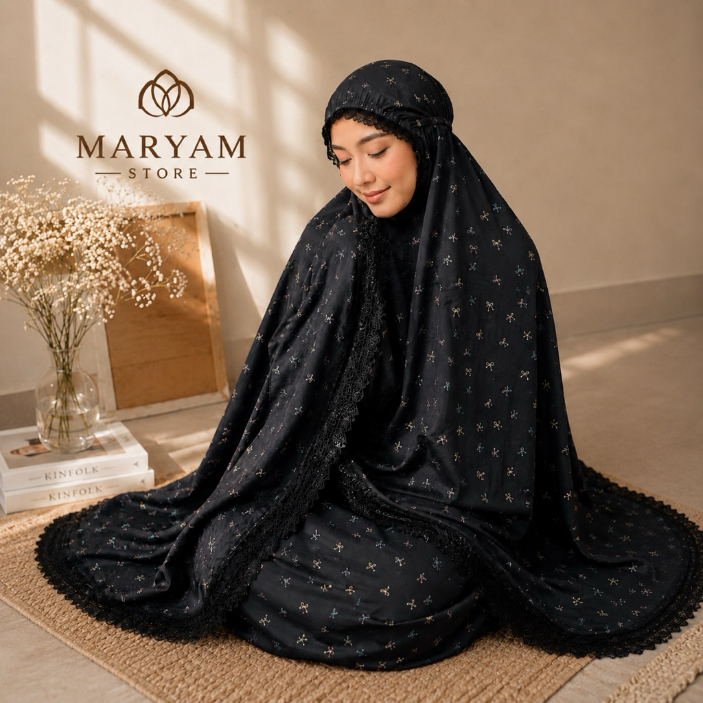 Mukena Raisa Rayon Premium | Adem, Lembut, Ringan & Nyaman | Mukena Motif Cantik Renda Elegan N1386