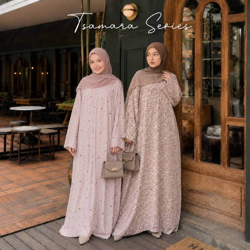 Gamis Kaftan Tsamara Series by Bilza.id Bahan Rayon Viscose Premium Daily Wear Adem Nyaman Dipakai Motif Cantik Jumbo Busui Wudhu Friendly Bisa COD