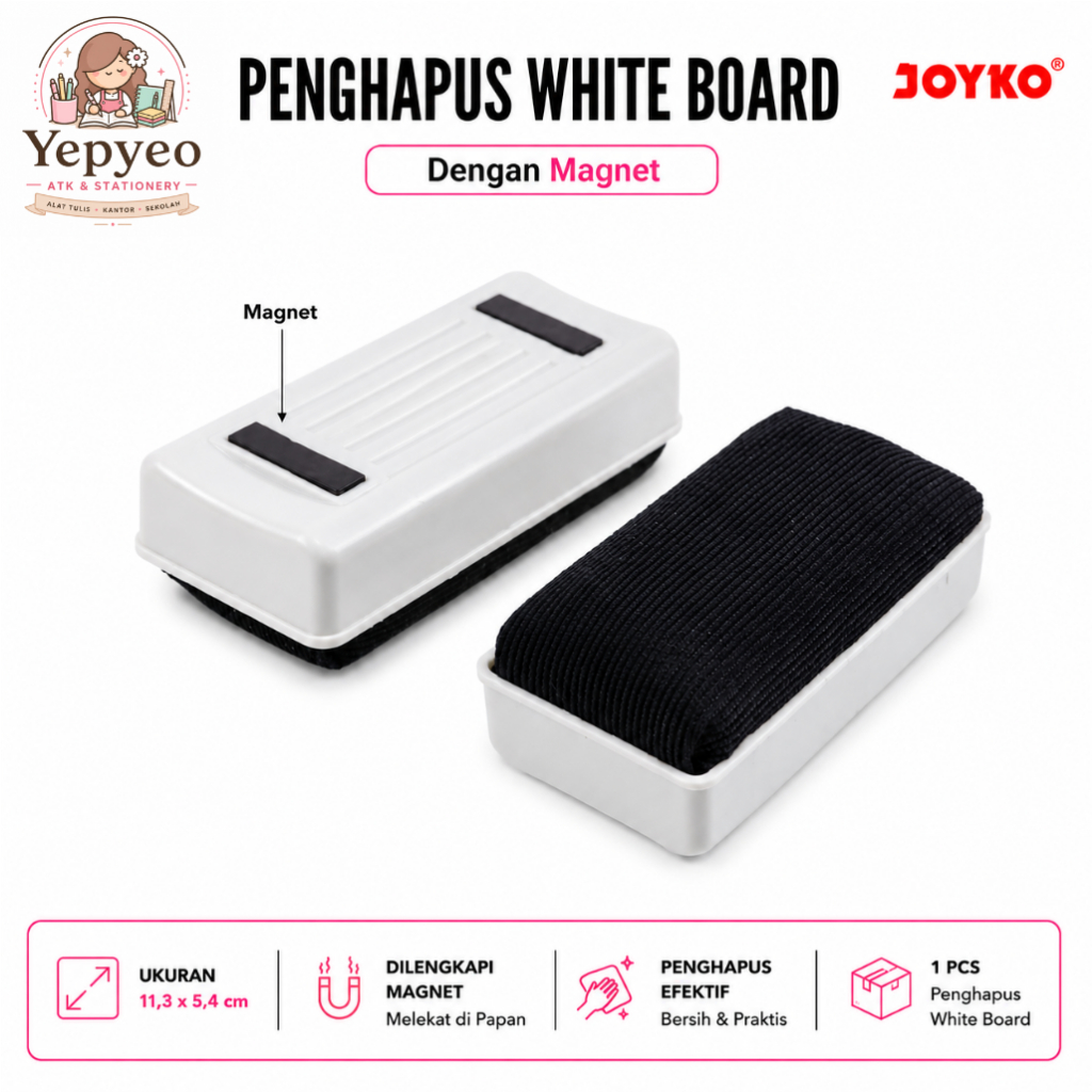 Jual Penghapus Papan Tulis Putih Joyko WE-1 Whiteboard Eraser Magnet ...