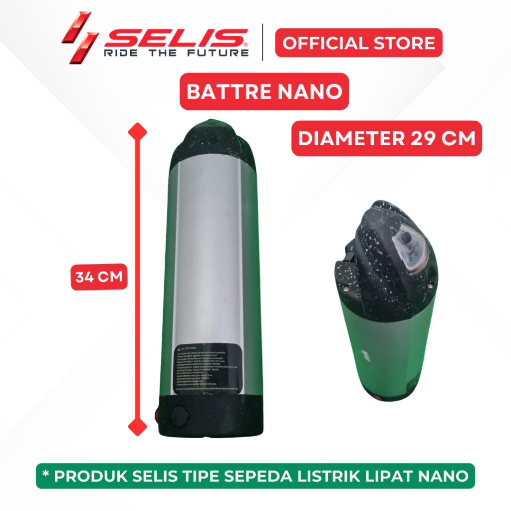 SELIS - Baterai Botol 36V 8,8 Ah Sepeda Listrik MTB Universal ( Battery Bottle )