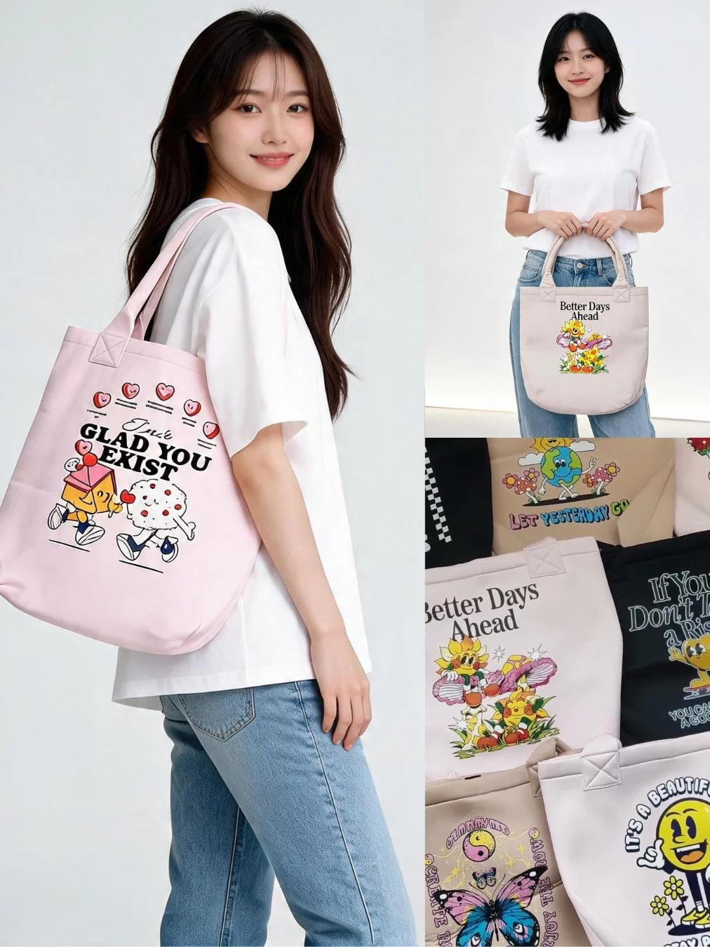 Tas Totebag Go Green Bahan Scuba - 2713