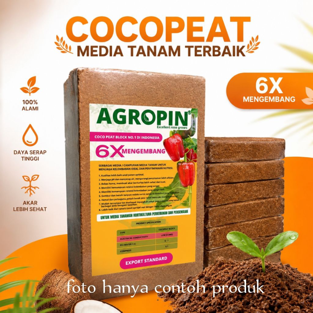 Agropin media tanam cocopeat mengembang  6X