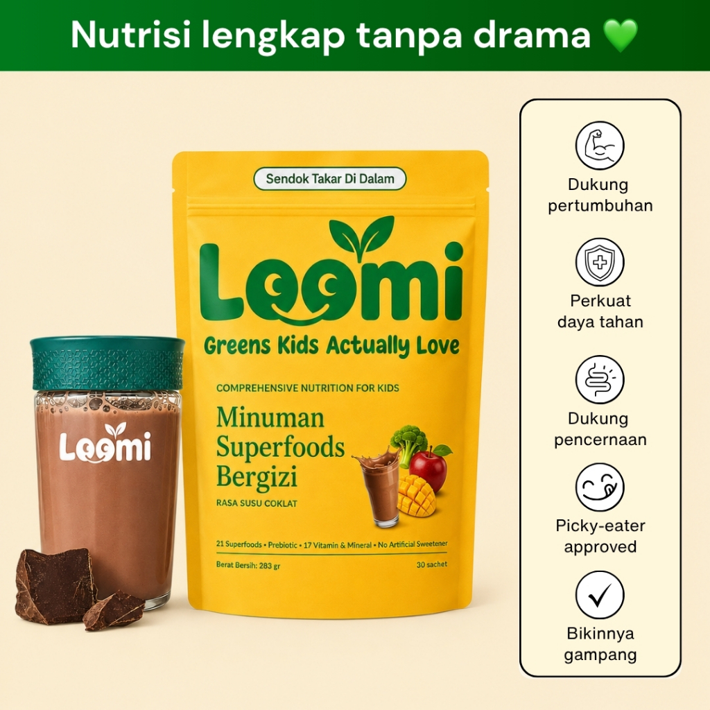 Jual Loomi Kids Daily Greens | 21 Superfoods | Serat Prebiotik | 17 ...