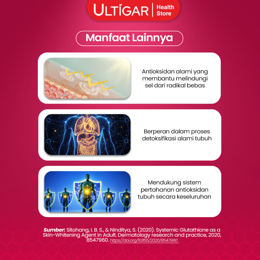 manfaat l glutathione untuk wajah Jangan cuma percaya kata kami, cari tahu sendiri manfaat Glutathione untuk tubuhmu! Fungsi dan Manfaat Nutrient yang
