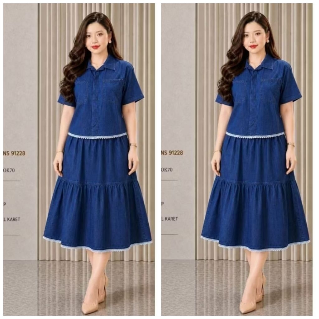 Jual STELAN ROK JEANS WANITA PREMIUM | Shopee Indonesia