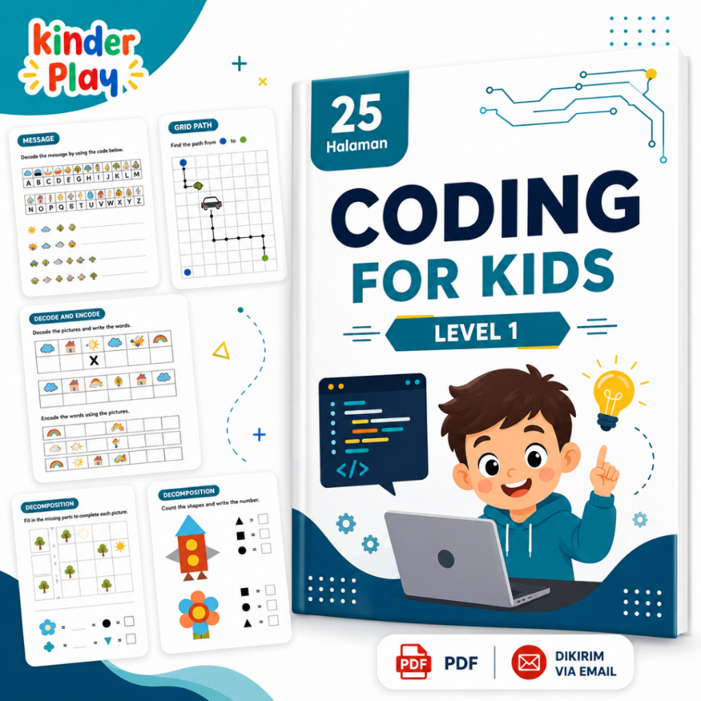 Jual Coding for Kids Level 1 | 25 Halaman Worksheet Coding Anak 4-7 ...