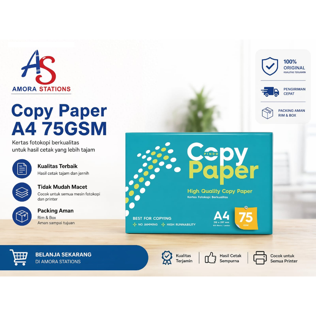 Jual (AS) Copy Paper A4 75gsm (210 mm x 297 mm) Kertas HVS | Shopee ...