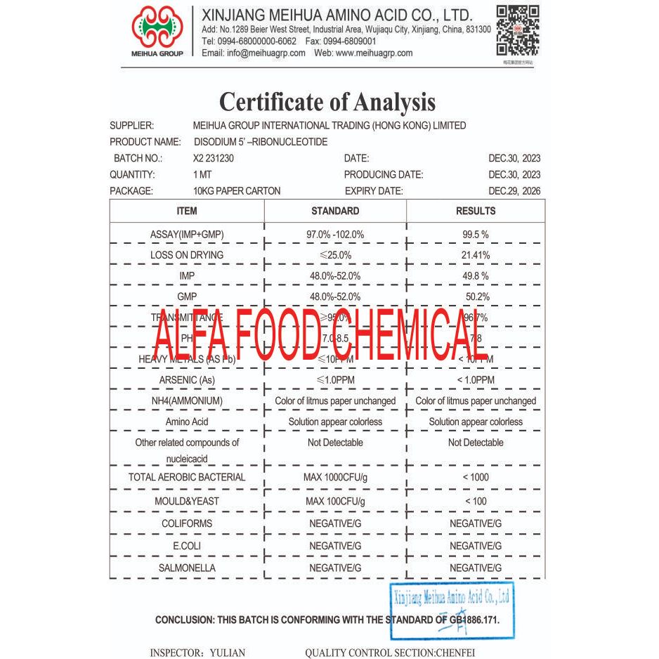 Jual I&G DISODIUM 5 RIBONUCLEOTIDE / 1000 rasa / Ribotide ex. Meihua (1 ...