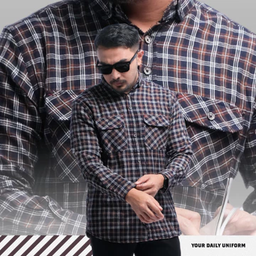 DGM Fashion Kemeja Pria Flanel Lengan Panjang Flannel 001 C
