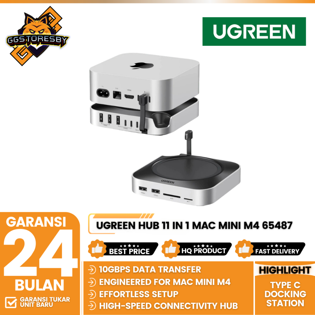 Jual UGREEN HUB 11 in 1 Mac Mini M4 Type C Docking Station With M.2 SSD ...