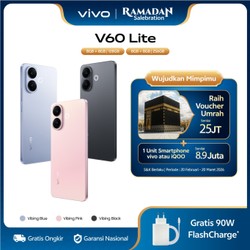 [ONLINE EXCLUSIVE] vivo V60 Lite 4G (8/128) 50MP Sony Camera, 6500 mAh + 90W FlashCharge, Bypass Charging, AI Four-Seasons, SGS 5-Star Drop Resistance