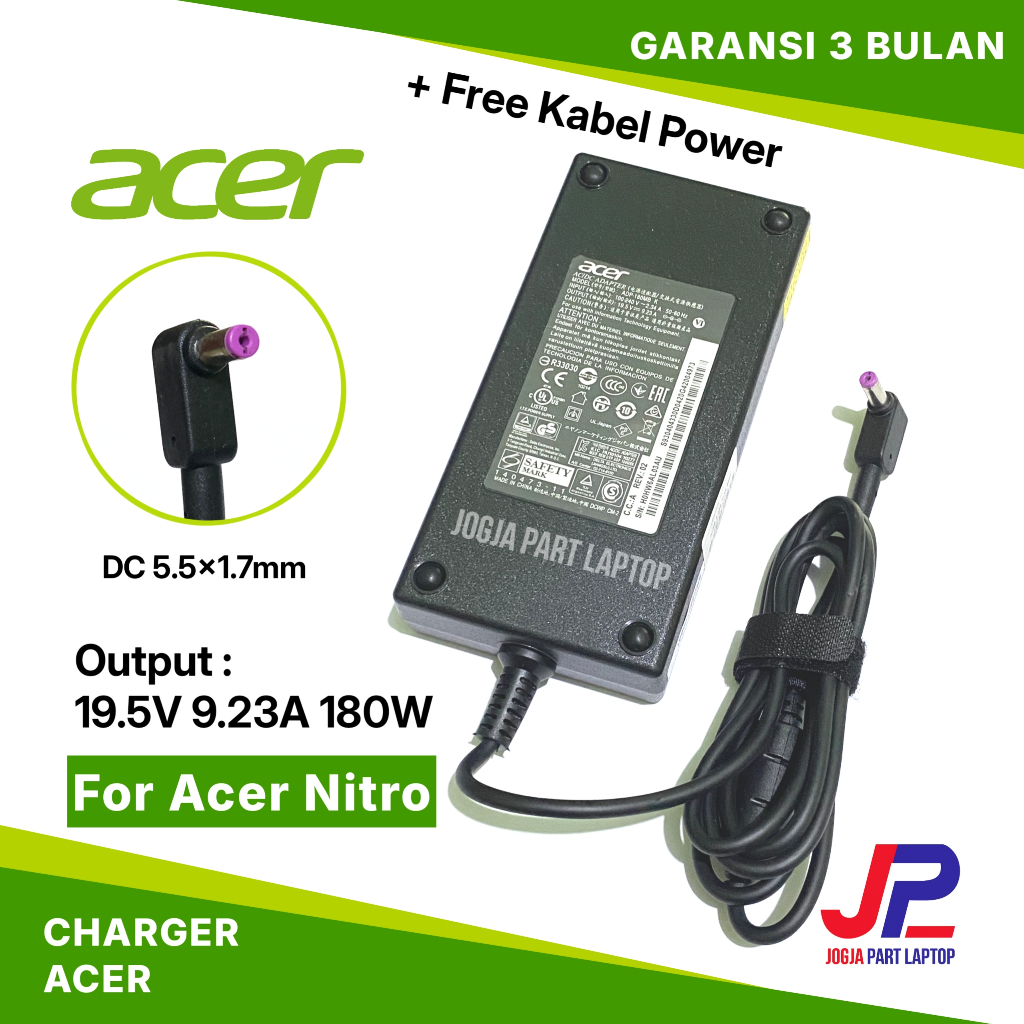 Jual [180 Watt] Charger Laptop Original Acer 19.5v 9.23a DC 5517 ACER ...
