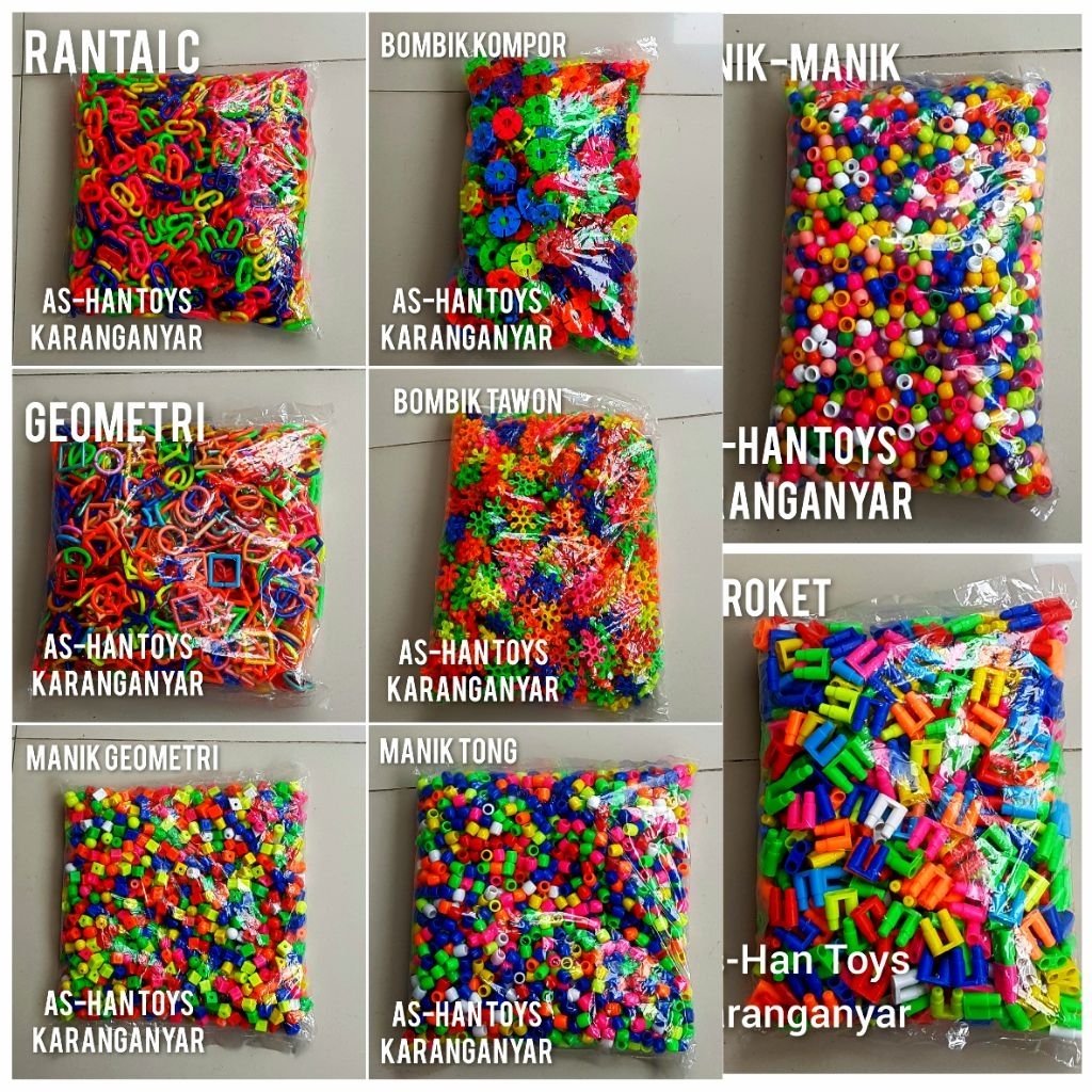 Jual Roncean,Mainan Tazos,Mainan Geometri,Mainan Meronce,Bombik,Mainan ...