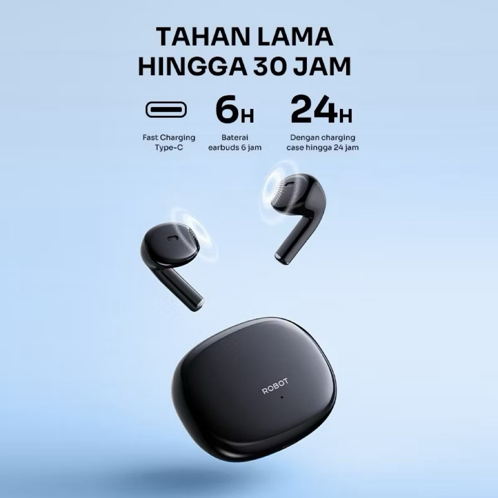 Jual ROBOT T10s Earphone TWS Flybuds Semi In Ear Wireless Earbuds ...