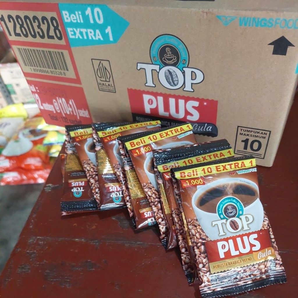 Jual TOP PLUS 1dus [KARTON] / Kopi Instant Plus Gula 18g KEMASAN BARU ...