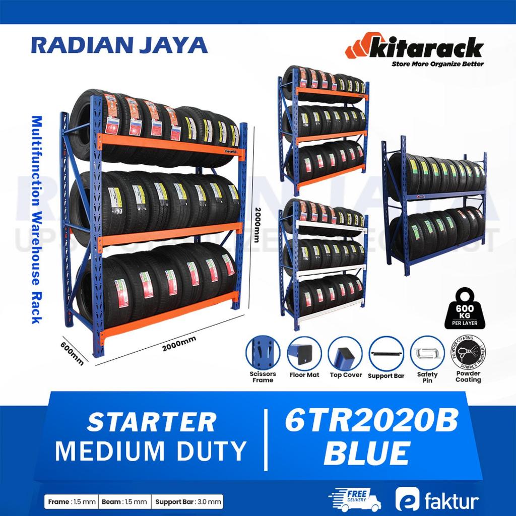 Jual KITARACK 6TR2020 Tire Rack Rak Ban Motor Mobil 600KG Rak Besi ...