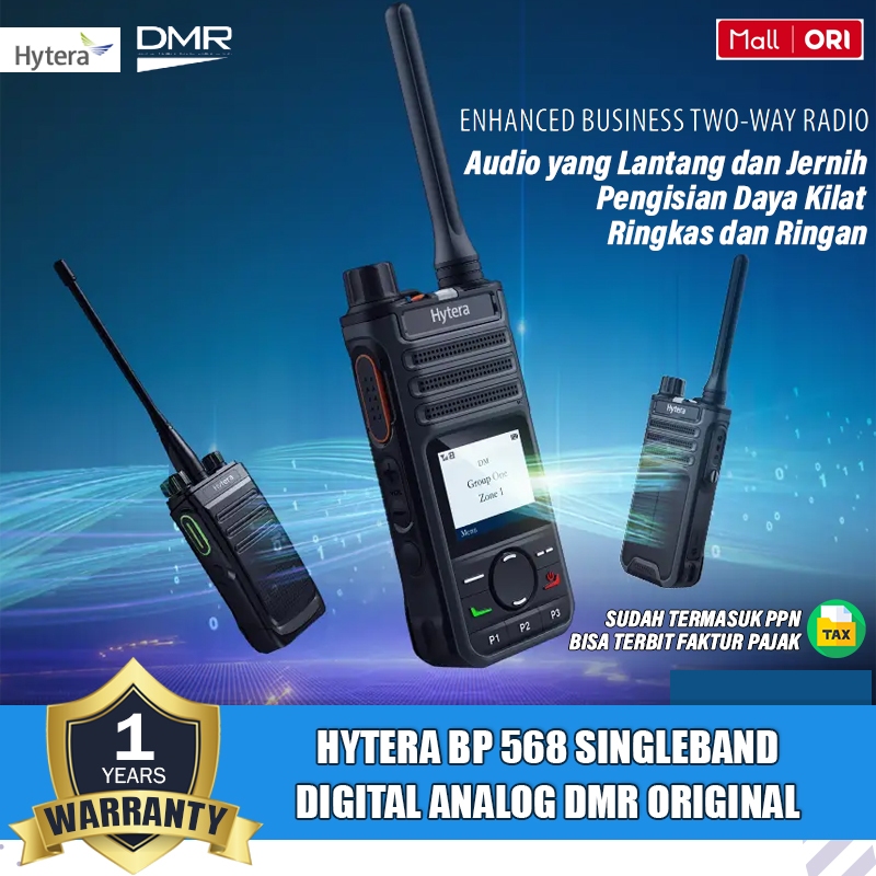 Jual HYTERA Bp 568 Digital Analog Vhf Singleband Ht Hytera Bp568 Bp-568 ...