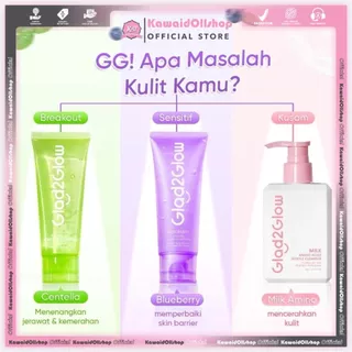 Glad2Glow Blueberry Ceramide Cleanser 70ml Brightening Hydrating Gentle pH Balanced