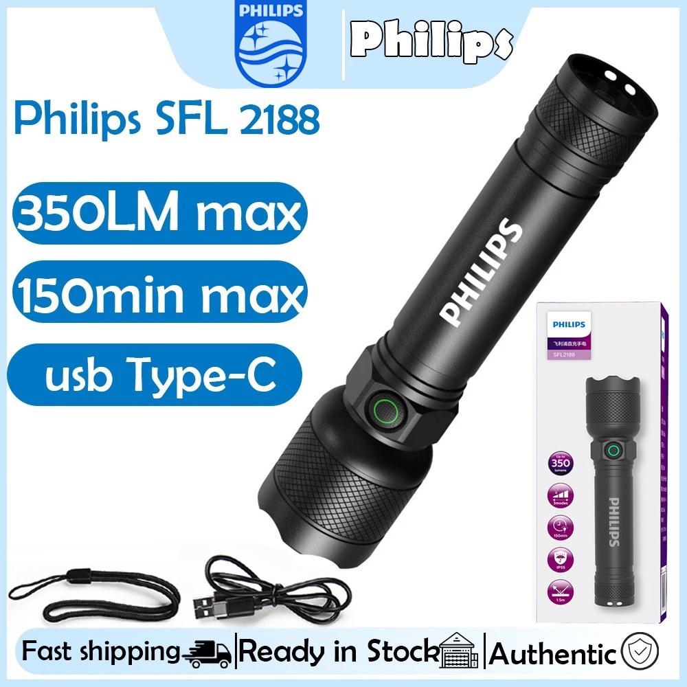 Jual Philips SFL2188 Senter LED Super Terang Flashlight Multifungsi ...