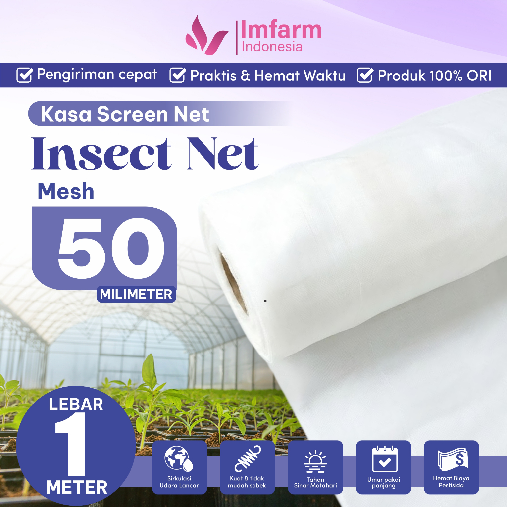 Jual Jaring insect net lebar 1 meter - Jaring serangga greenhouse ...