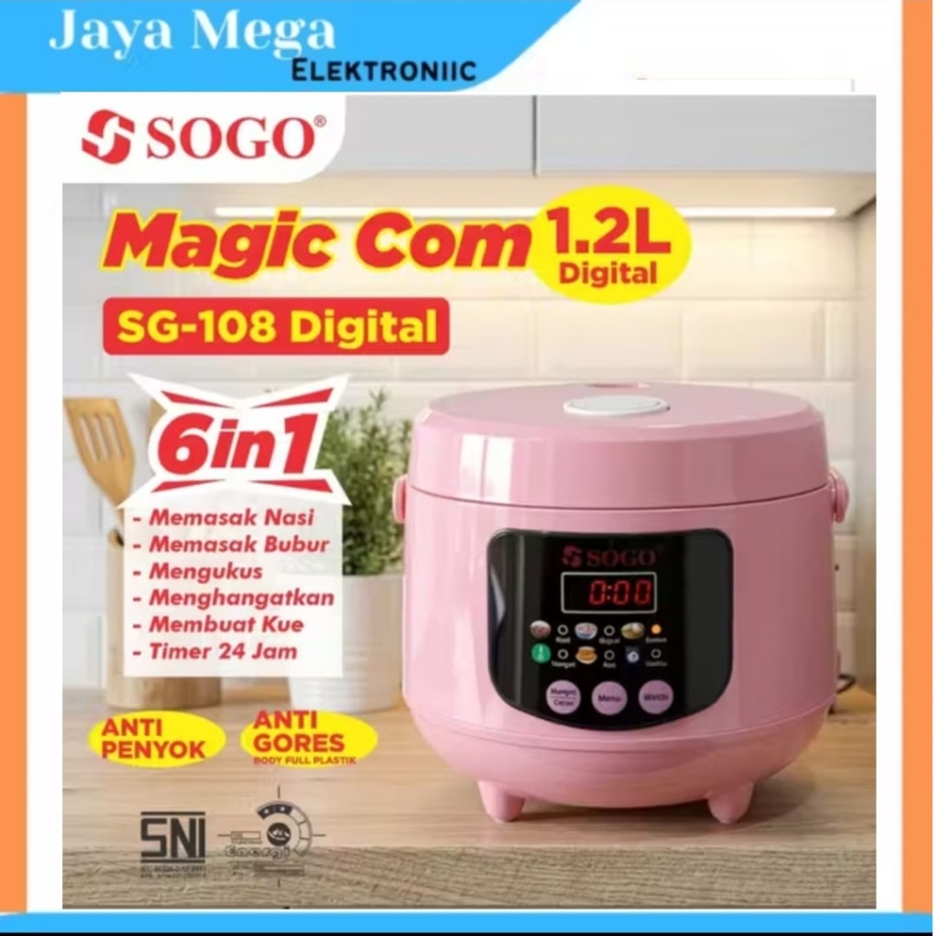 Jual SOGO Magicom Digital Pinky 1.2 Liter Penanak Nasi Serbaguna 6in1 ...