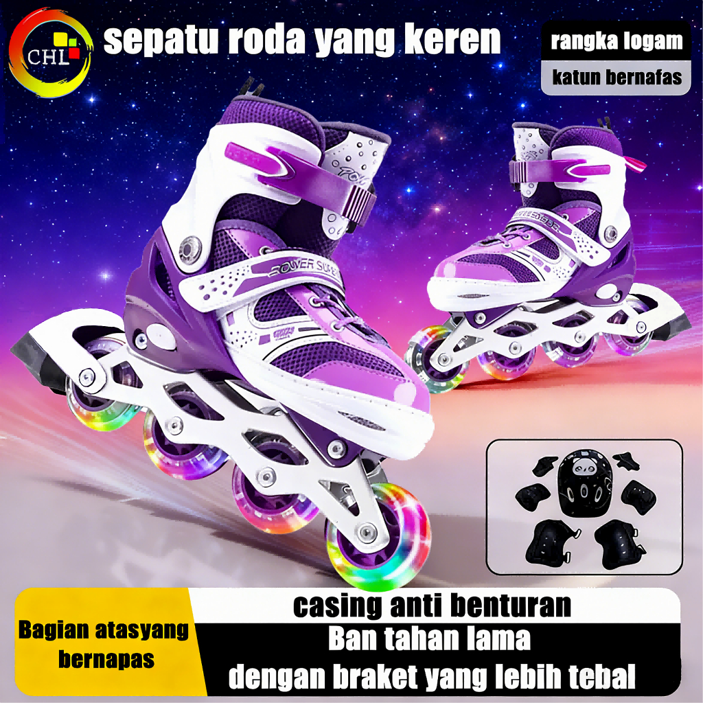 Jual Sepatu Roda Mode Berubah Roda LED Nyala Bisa Diubah Ukuran/Sepatu ...