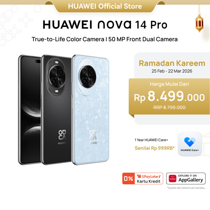 [THR | Voucher s/d 12%] HUAWEI nova 14 Pro Smartphone l True-to-Life Color Camer