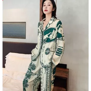 LL3 Setelan Baju Tidur Piyama Wanita Dewasa Satin Premium Lengan Panjang Celana Panjang
