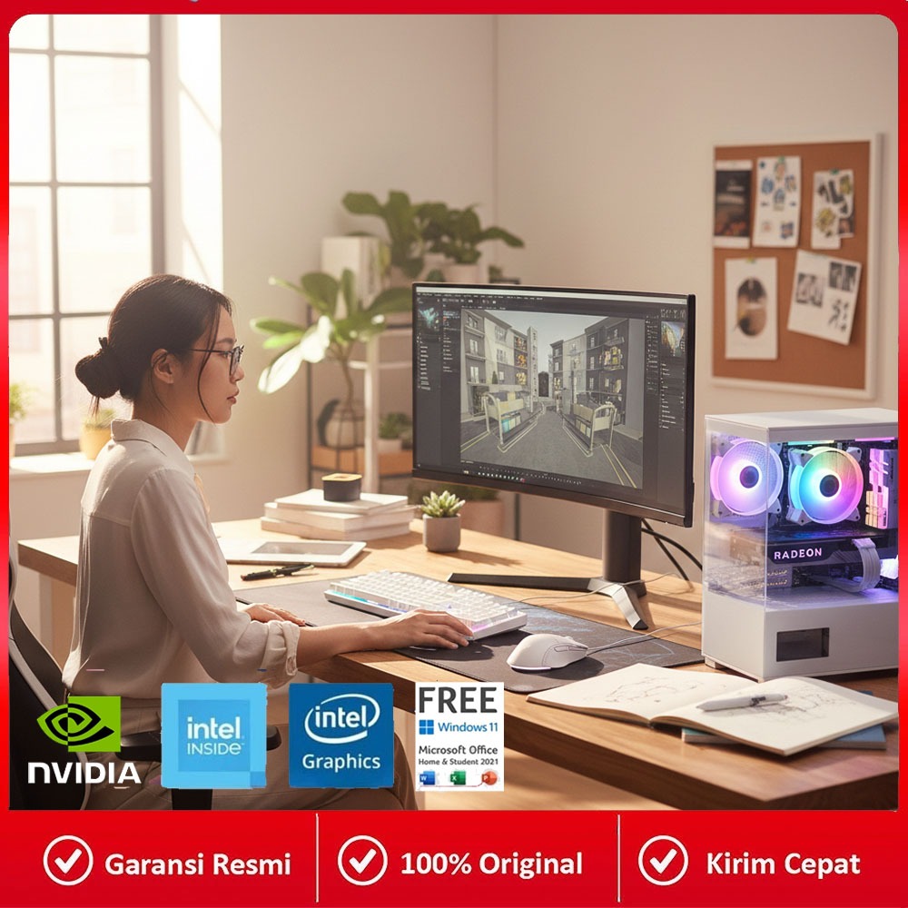 Jual XIM PC AOC PC Gaming Nvidia i3 13100F RTX 3050 RAM DDR4 32GB Dual ...