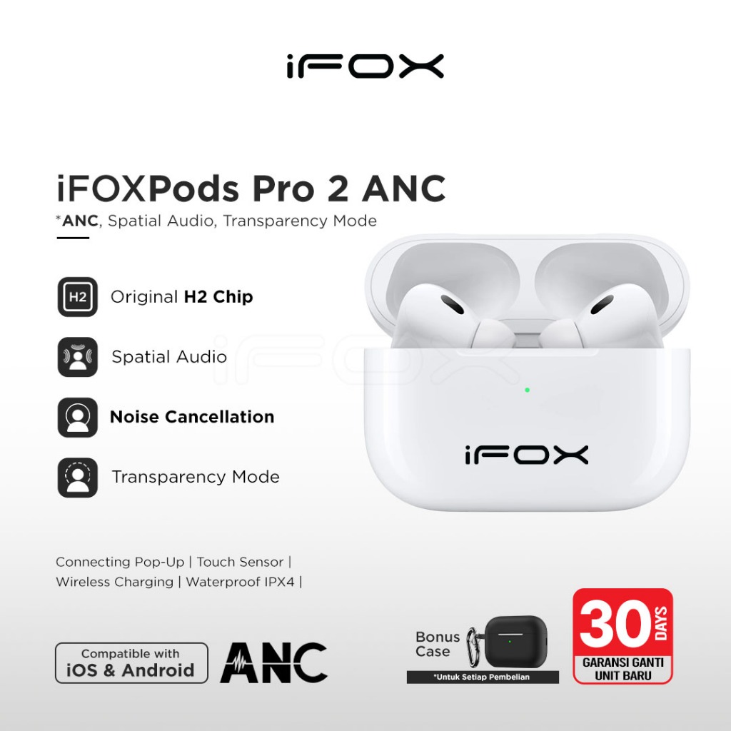 Jual iFOXPods Pro 2 ANC With Charging Case Final Upgrade (IMEI & Serial ...