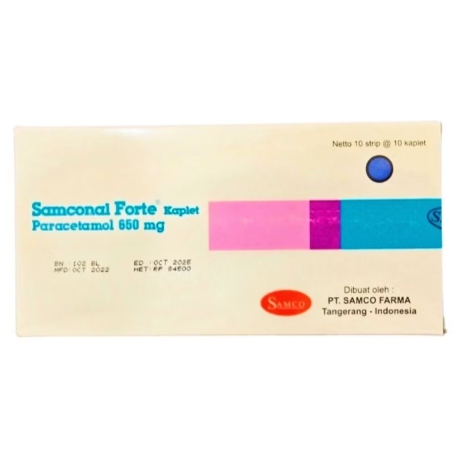 Jual SAMCONAL FORTE Kaplet - Paracetamol 650mg (100's /Dus) | Pamol ...