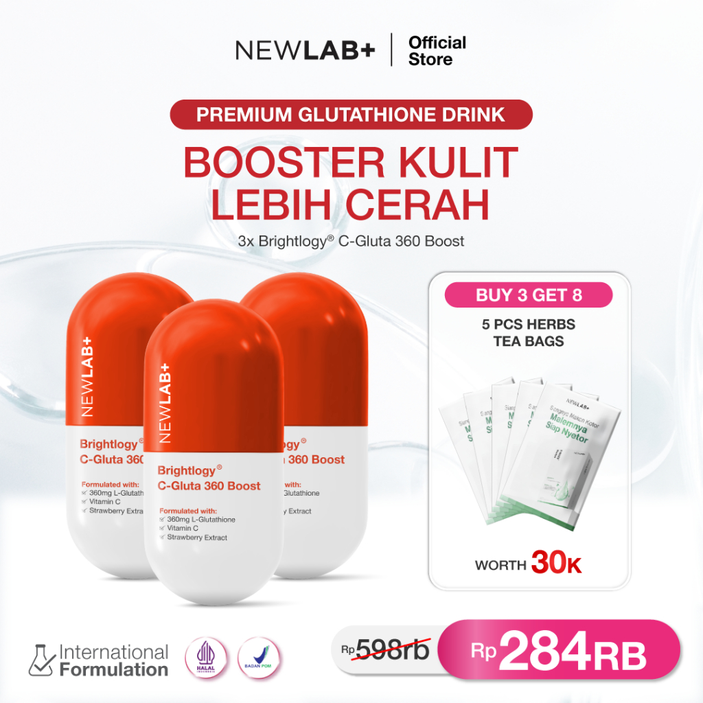 Jual NEWLAB Brightlogy C-Gluta 360 Boost || Minuman Glutathione untuk  Pemutih Badan || Glutathione Kapsul || Glutathione Whitening 50gr | Shopee  Indonesia