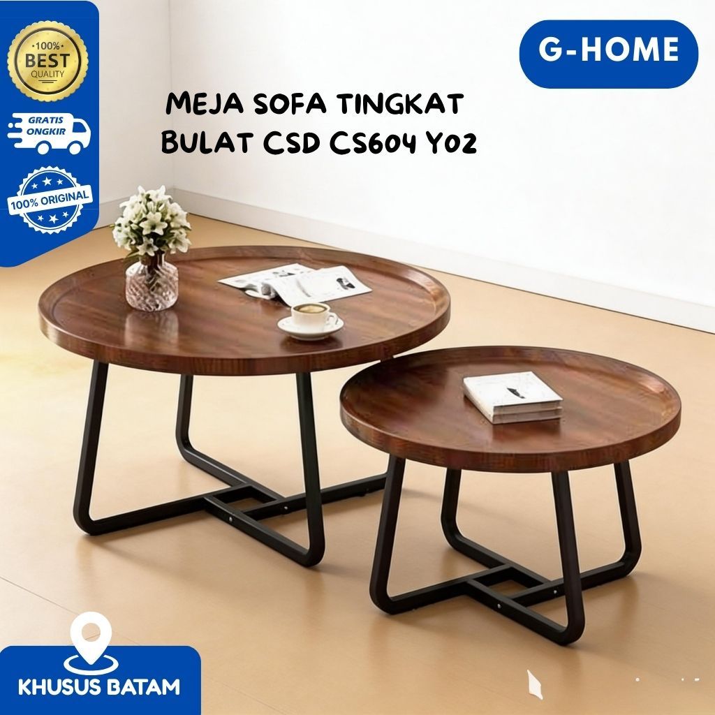 Jual MEJA SOFA TINGKAT BULAT CSD CS604 Y02 | Shopee Indonesia