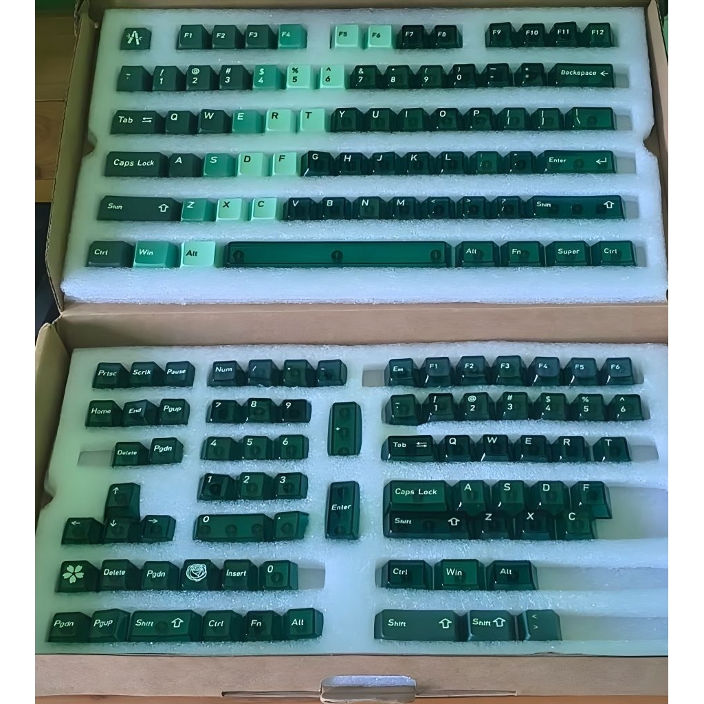 Jual Keycaps Gradient Green PBT DYESUB & UV Print Not Ajazz Furycube ...