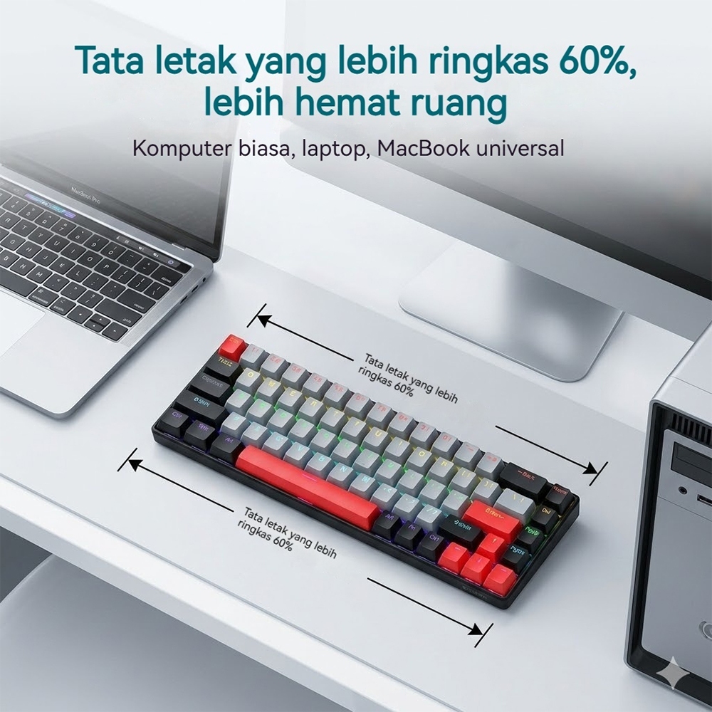 Jual JUTU Keyboard Mechanical Gaming Keyboard Gasket Structure Hotswap ...