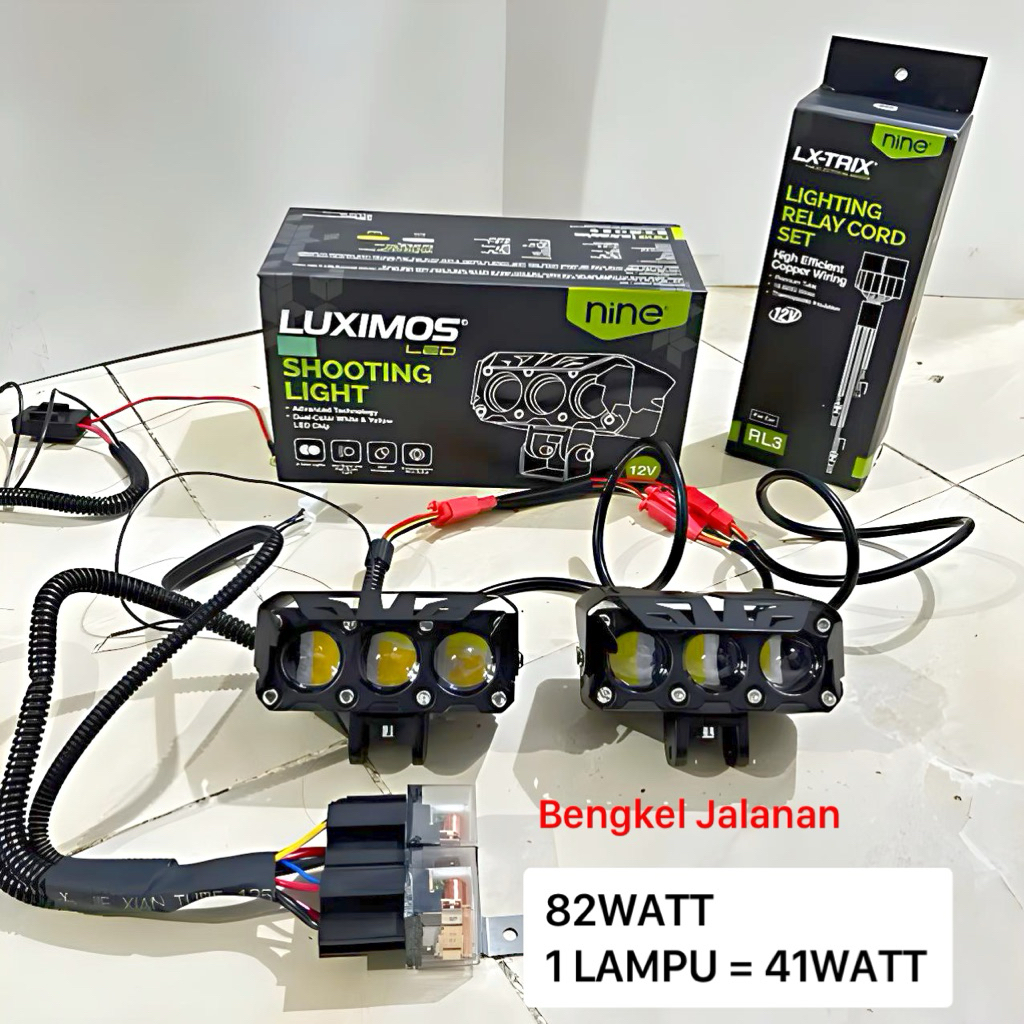 Jual [ORIGINAL]LUMINOS Q9 82Watt Lampu Tembak Sorot SQL 3mata Motor dan ...