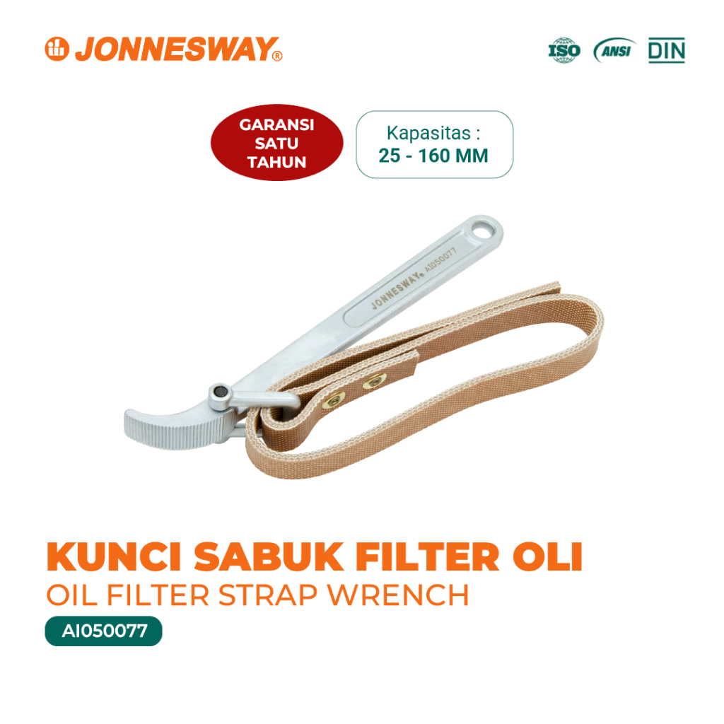 Jual JONNESWAY Kunci Filter Oli Sabuk Tali 25 - 160 mm - Oil FIlter ...