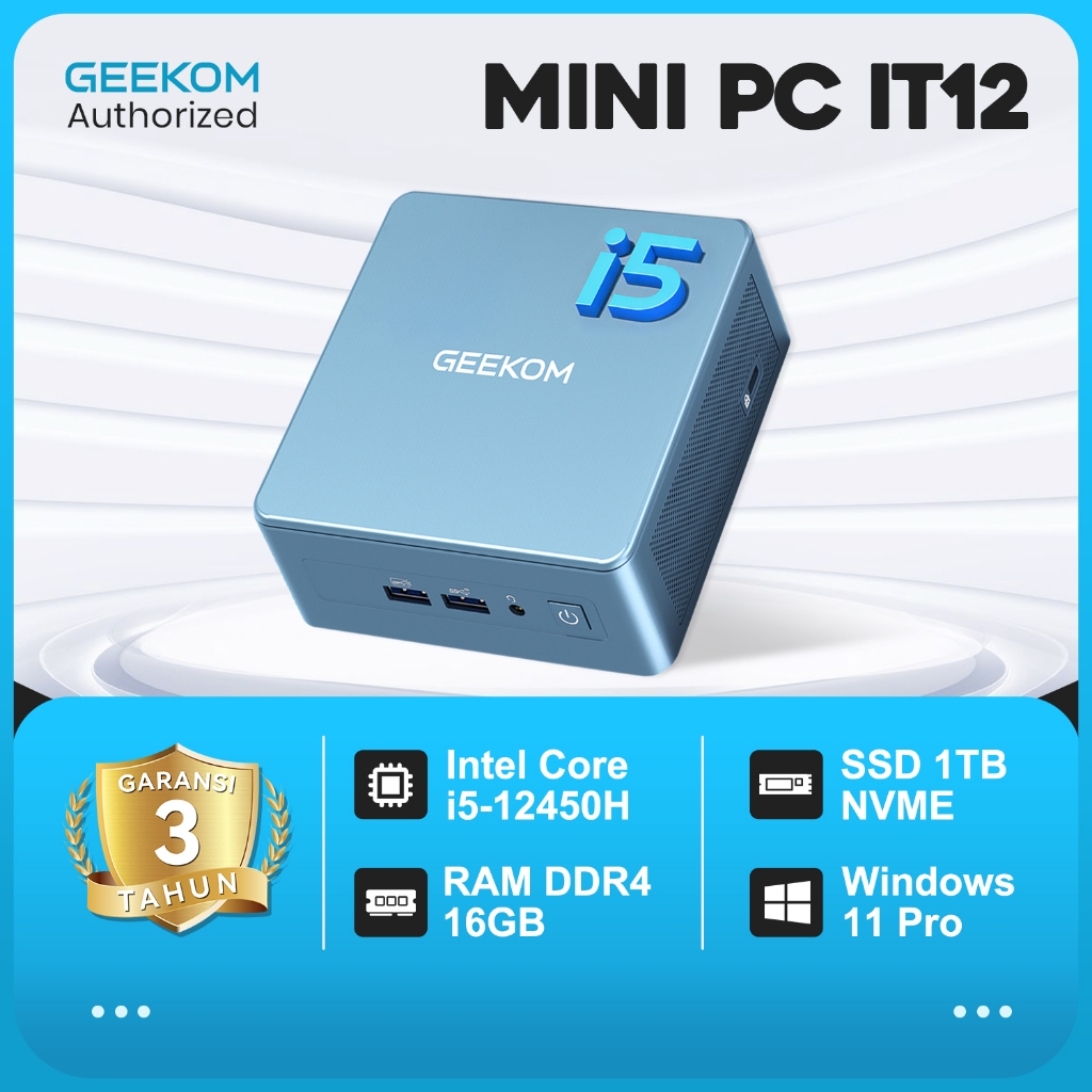 GEEKOM IT12 Business Mini PC (3-Year Coverage) Intel i5 12450H RAM 16 DDR4 512GB SSD Windows 11 USB4