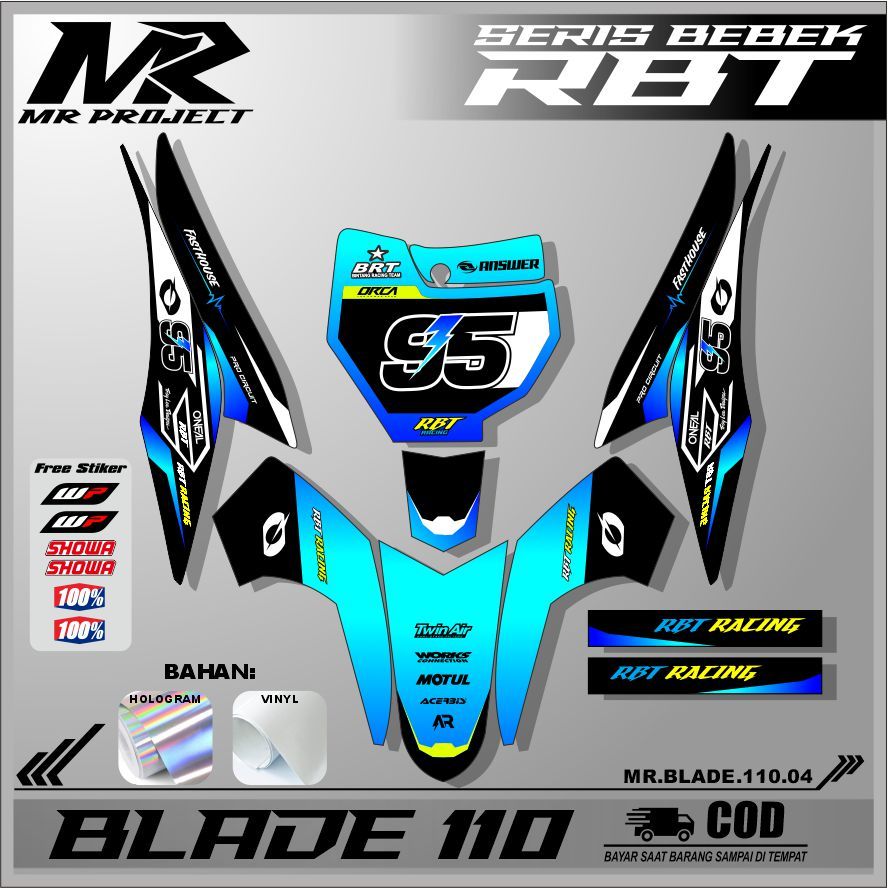 Jual Stiker Decal RBT BLADE Sticker Variasi Striping BLADE 110 Bebek ...
