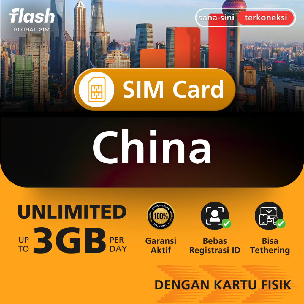 Jual Flash SIM Card China Unlimited Data (Simcard Cina, Simcard ...