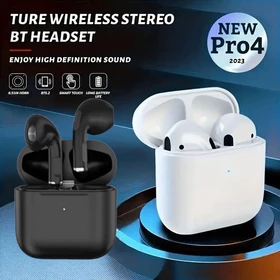 TWS Pro 4 Headset Bluetooth With Mic Smart Touch Control Earphone Bluetooth HiFi Stereo Tahan