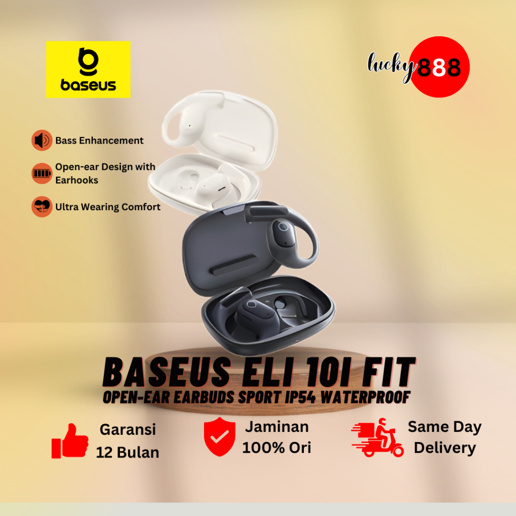 Jual [NEW PRODUCT] Baseus OWS Eli 10i Fit Open-Ear Earbuds Sport 45 Jam ...