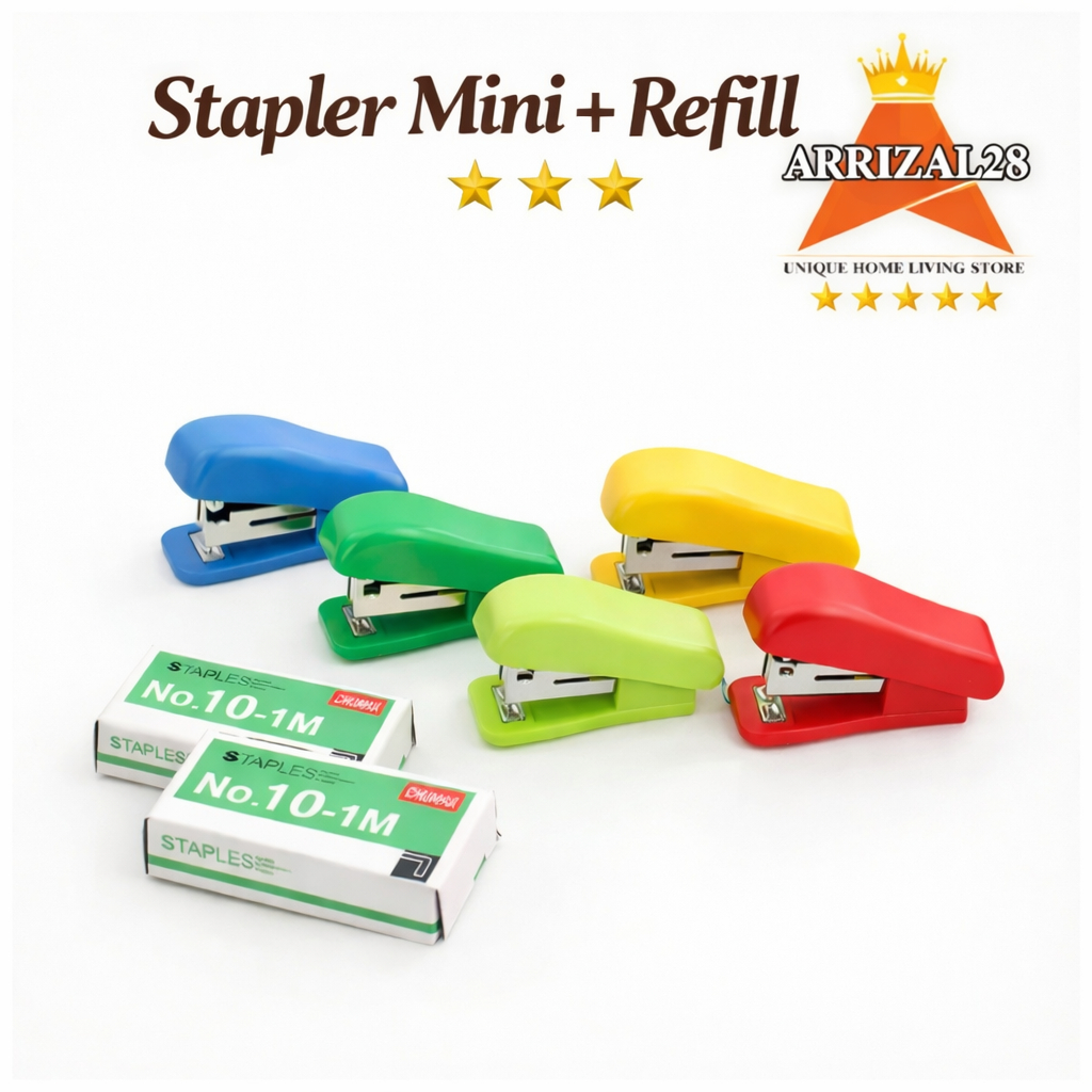 Jual STAPLES STAPLER MINI SET + ISI REFILL | Shopee Indonesia