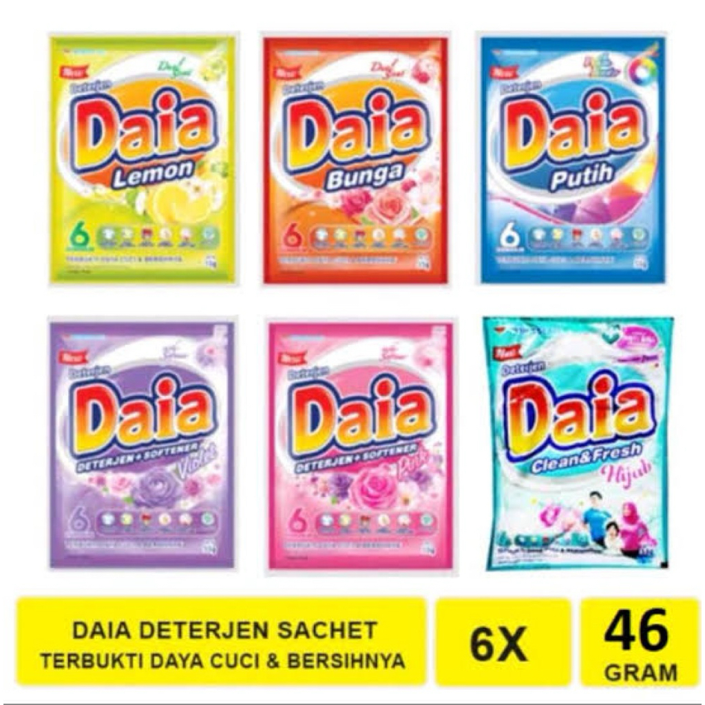 Jual Daia Deterjen Bubuk Renceng Isi 6 Sachet | Shopee Indonesia