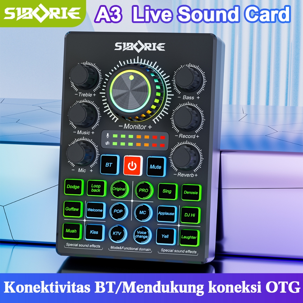 Siborie A3 Sound card with mini Mikrofon For Phone PC Mixer Bluetooth Audio USB External Home Karaoke Theater