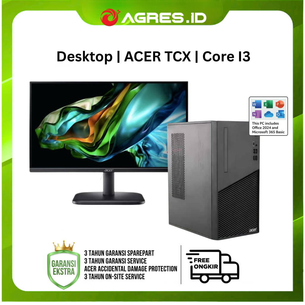 Jual ACER PC DESKTOP TCX Core™ i3 14100 H610 - RAM 16GB 512GB W11+OHS ...