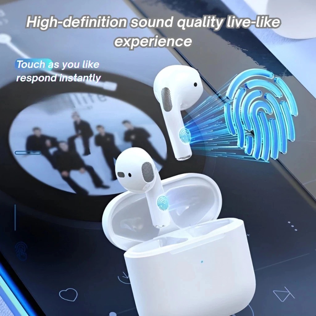 Jual AirPod PRO4 Headset bluetooth wireless mini poket size hifi stereo ...