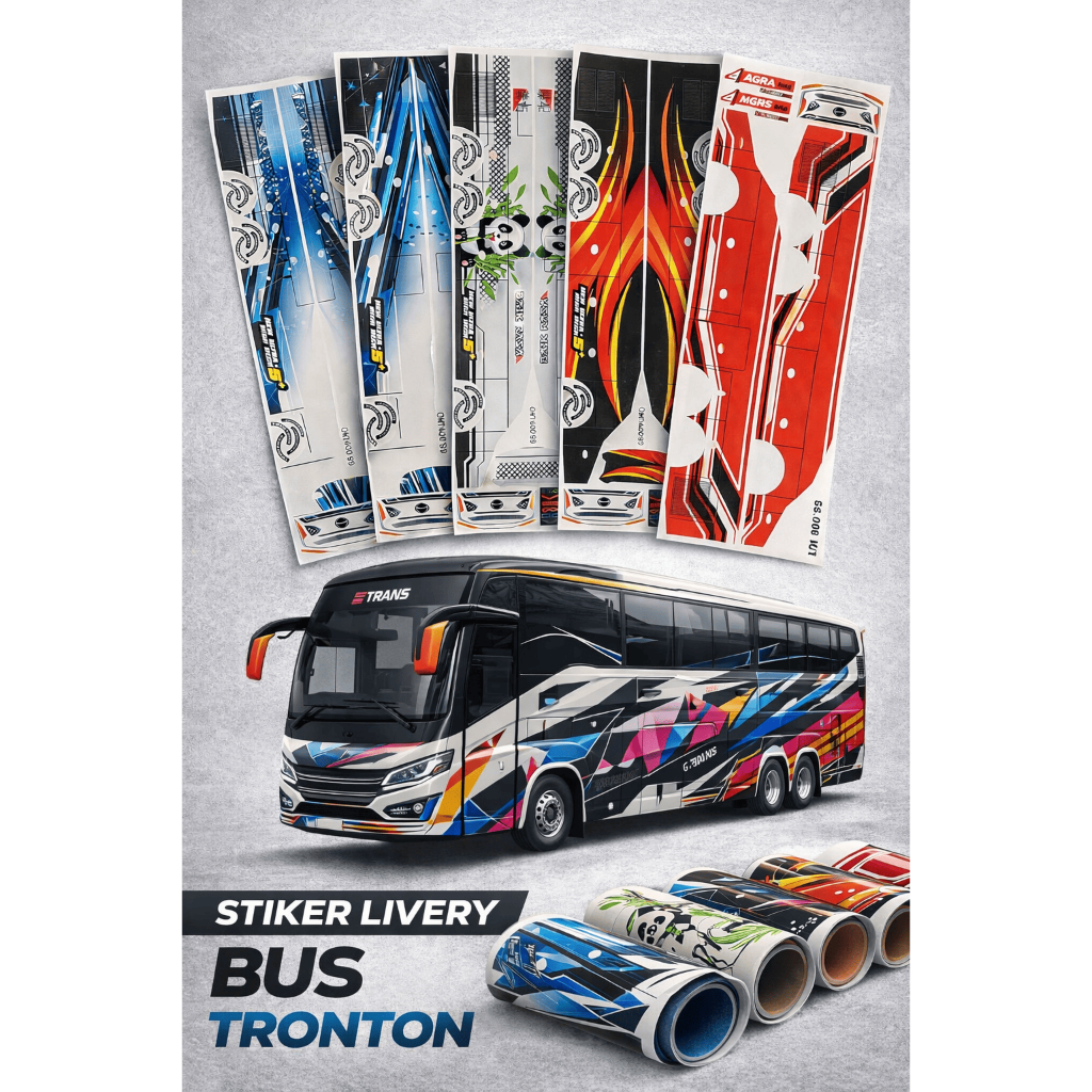 Jual stiker livery mainan miniatur bus tronton rkc bahan vinyl glossy ...