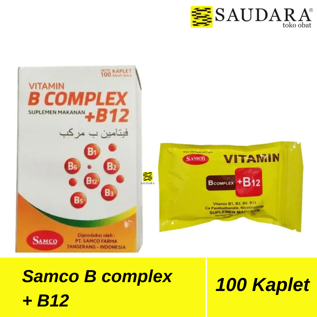 Jual Vitamin B Complex + B12 ( SAMCO ) BOTOL (100 Kapsul) (Botol ...