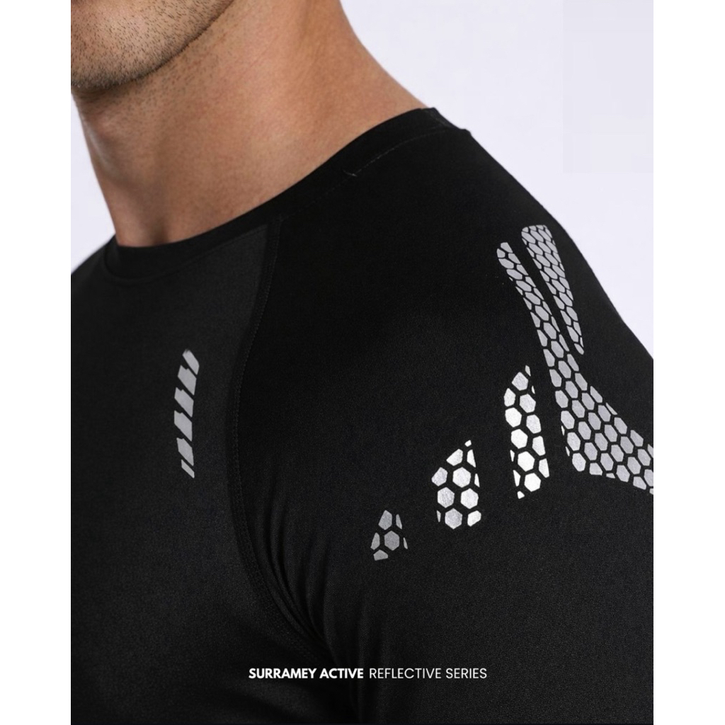 Jual Baju Manset Baselayer Raglan Reflektif Lengan Pendek Sport ...